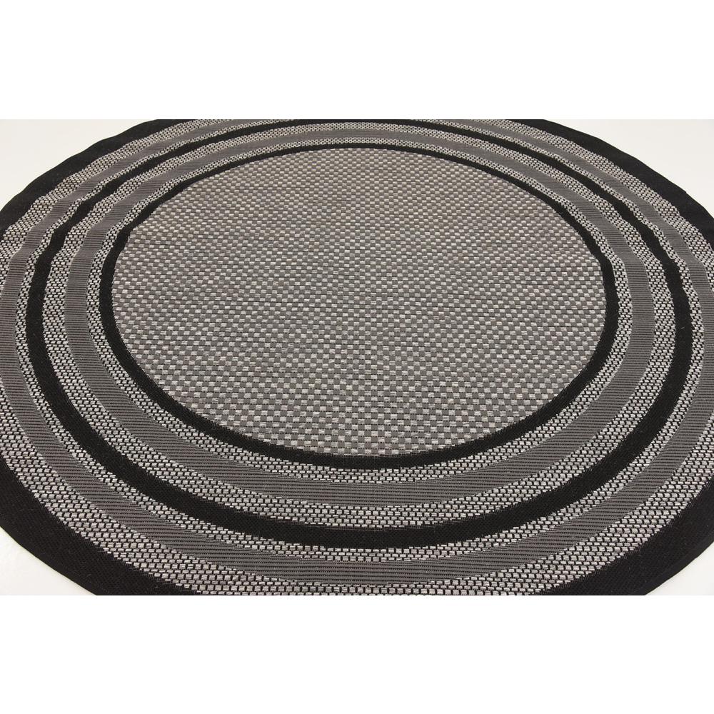 Outdoor Multi Border Rug, Gray (6' 0 x 6' 0). Picture 4