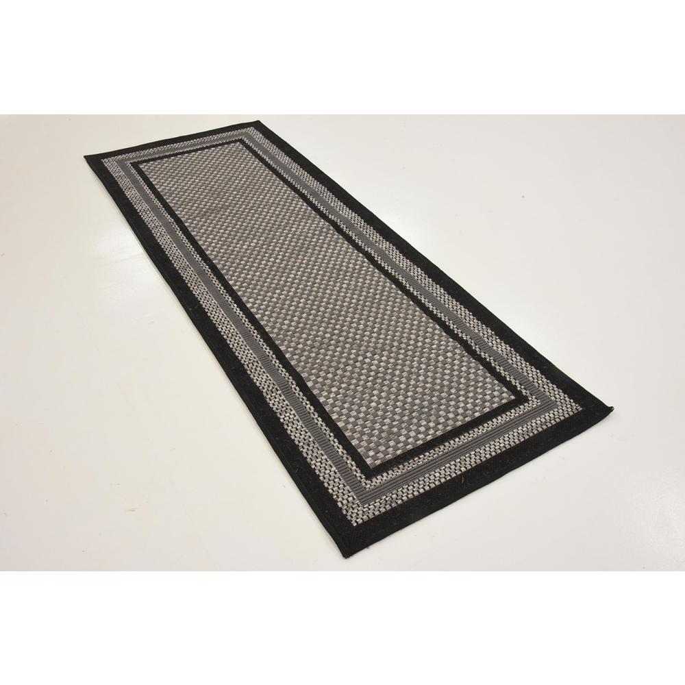 Outdoor Multi Border Rug, Gray (2' 2 x 6' 0). Picture 3