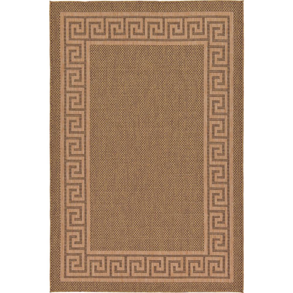 Outdoor Greek Key Rug, Brown (7' 0 x 10' 0). Picture 1