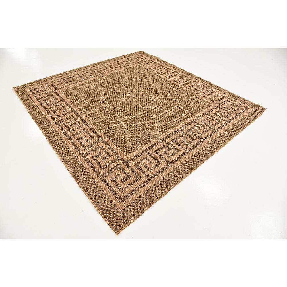 Outdoor Greek Key Rug, Brown (6' 0 x 6' 0). Picture 3
