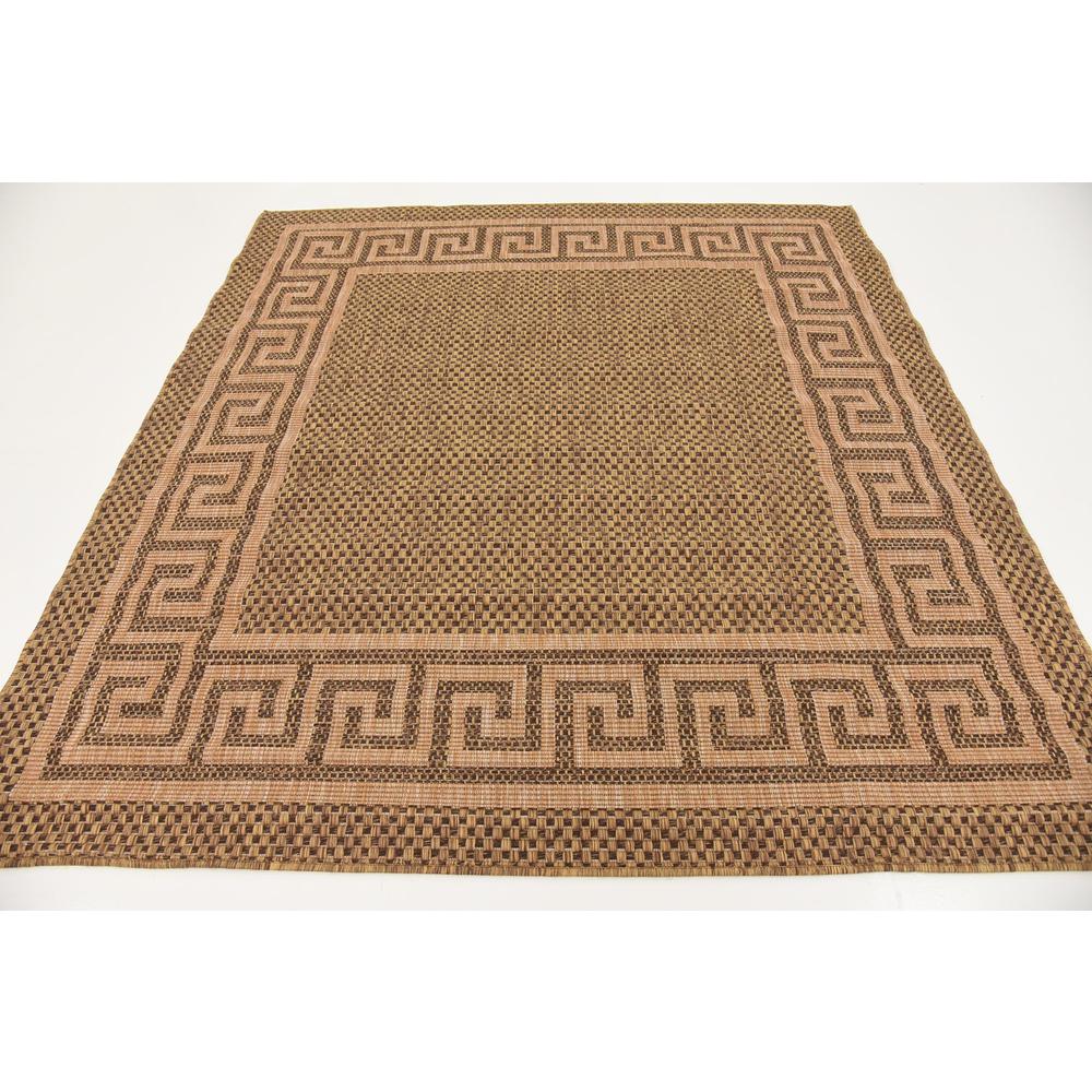 Outdoor Greek Key Rug, Brown (6' 0 x 6' 0). Picture 4