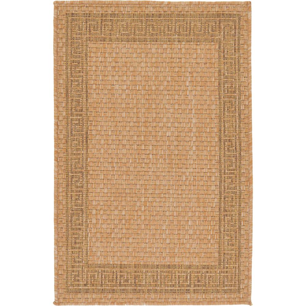 Outdoor Greek Key Rug, Light Brown (2' 2 x 3' 0). Picture 1