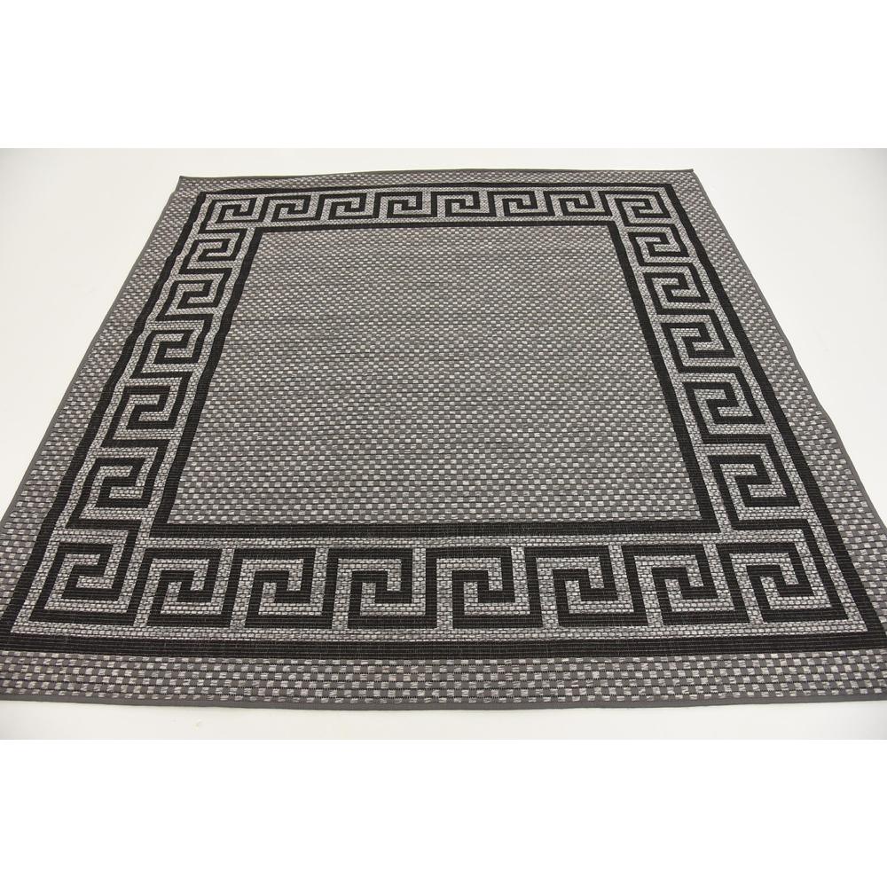 Outdoor Greek Key Rug, Gray (6' 0 x 6' 0). Picture 4