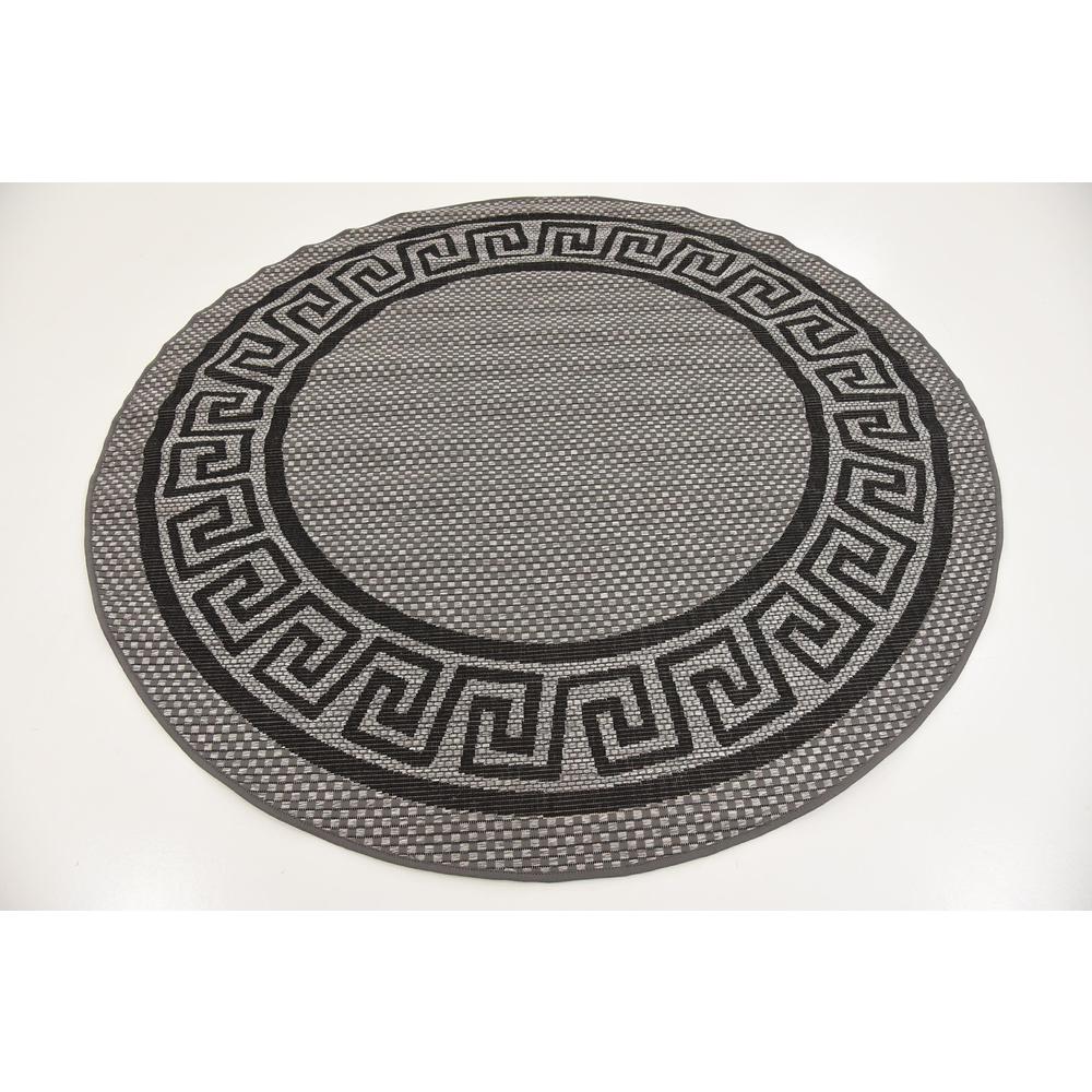 Outdoor Greek Key Rug, Gray (6' 0 x 6' 0). Picture 3