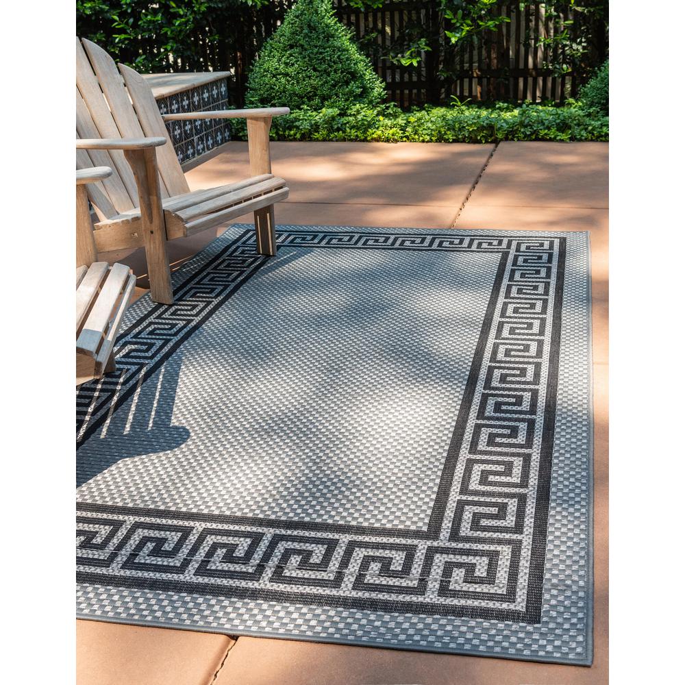 Outdoor Greek Key Rug, Gray (7' 0 x 10' 0). Picture 2
