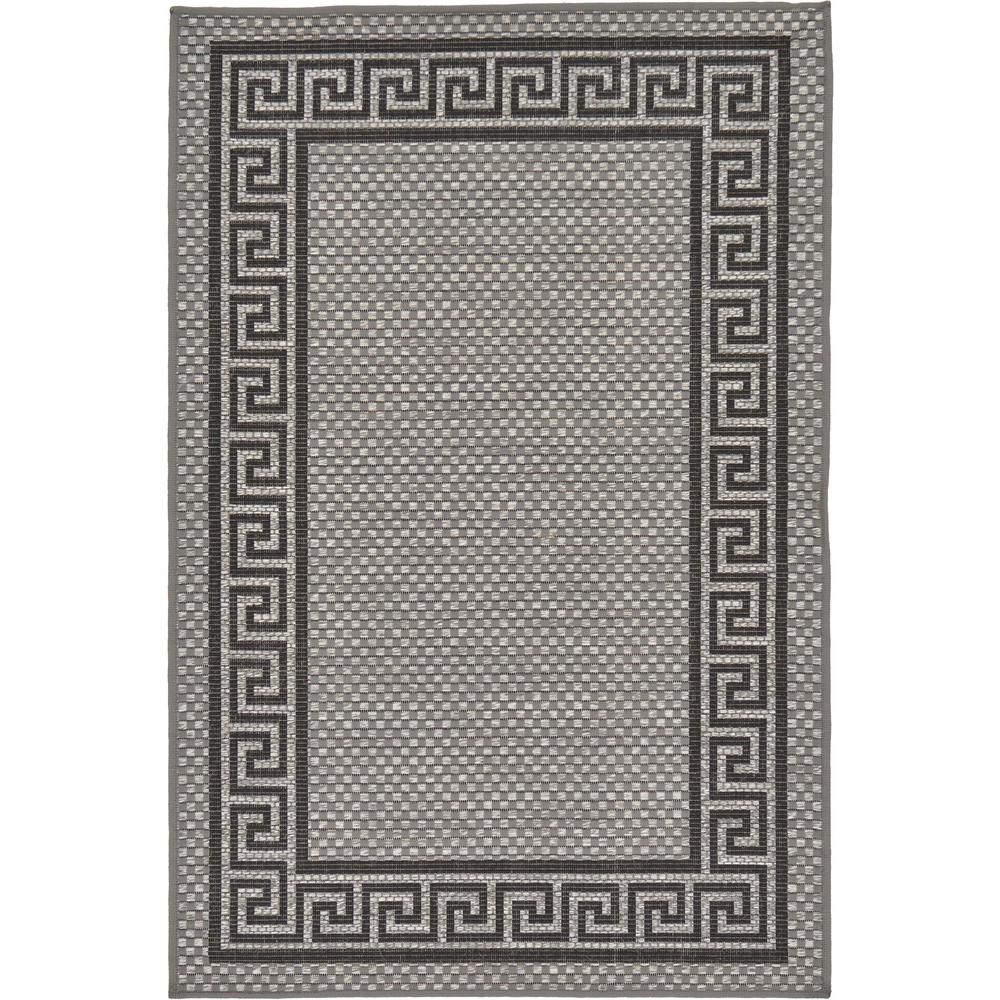 Outdoor Greek Key Rug, Gray (3' 3 x 5' 0). Picture 1