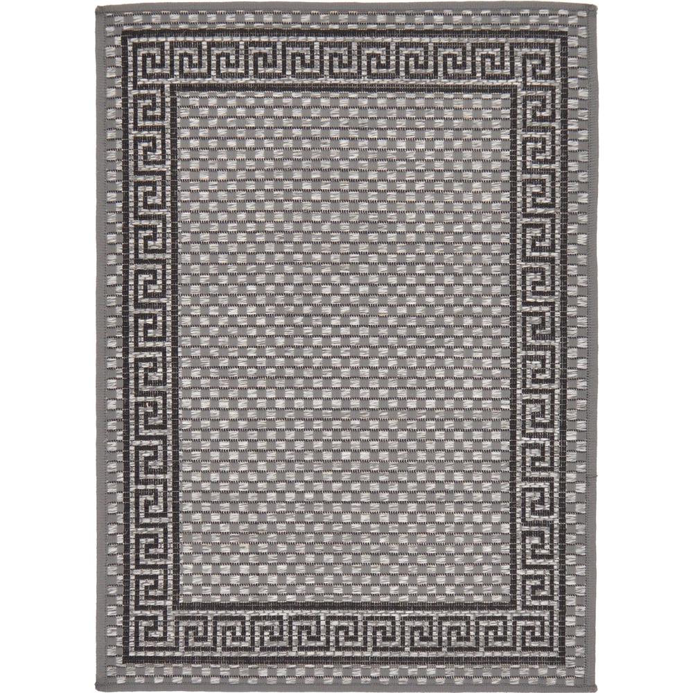 Outdoor Greek Key Rug, Gray (2' 2 x 3' 0). Picture 1