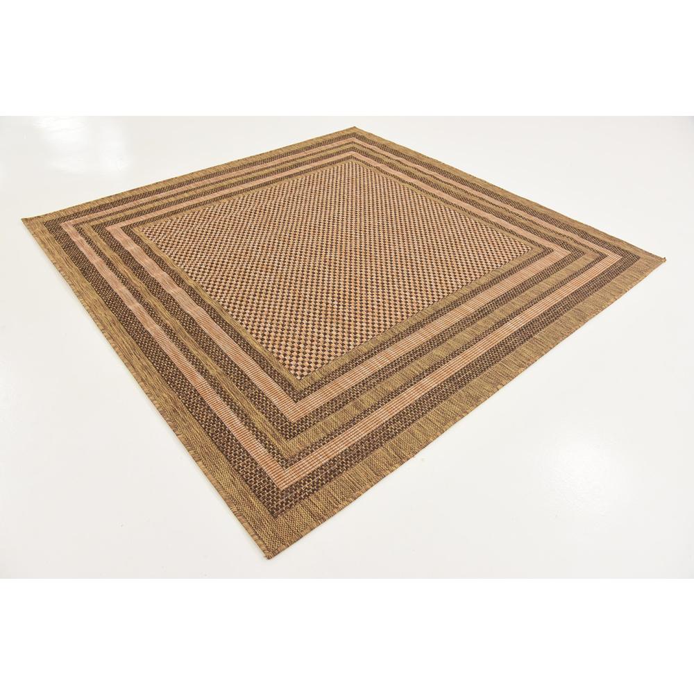 Outdoor Multi Border Rug, Brown (6' 0 x 6' 0). Picture 3