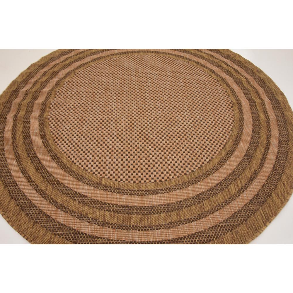Outdoor Multi Border Rug, Brown (6' 0 x 6' 0). Picture 4
