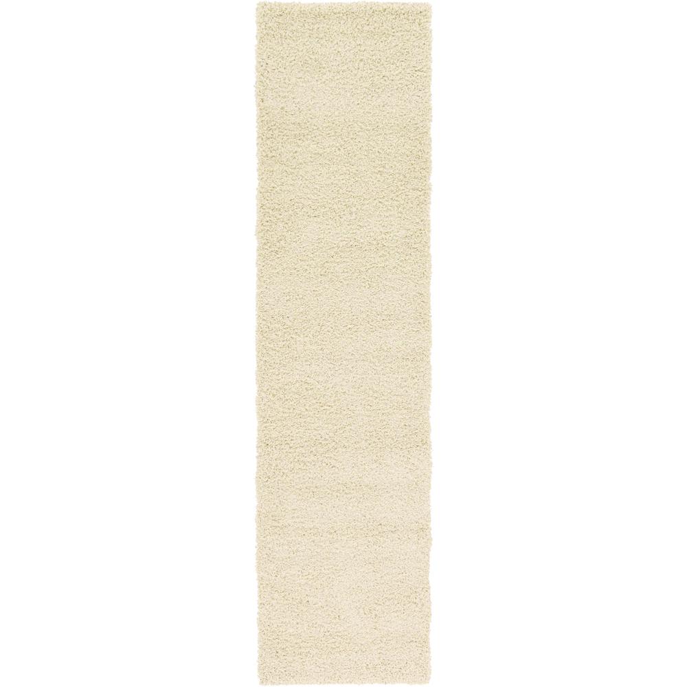 Solid Shag Rug, Ivory (2' 6 x 10' 0). Picture 1