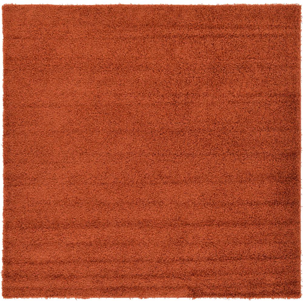 Solid Shag Rug, Terracotta (8' 2 x 8' 2). Picture 1