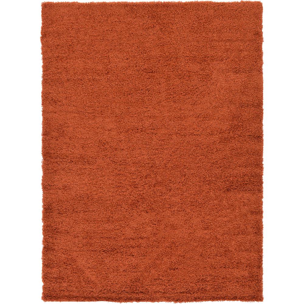 Solid Shag Rug, Terracotta (7' 0 x 10' 0). Picture 1