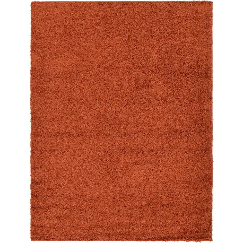 Solid Shag Rug, Terracotta (8' 0 x 11' 0). Picture 1
