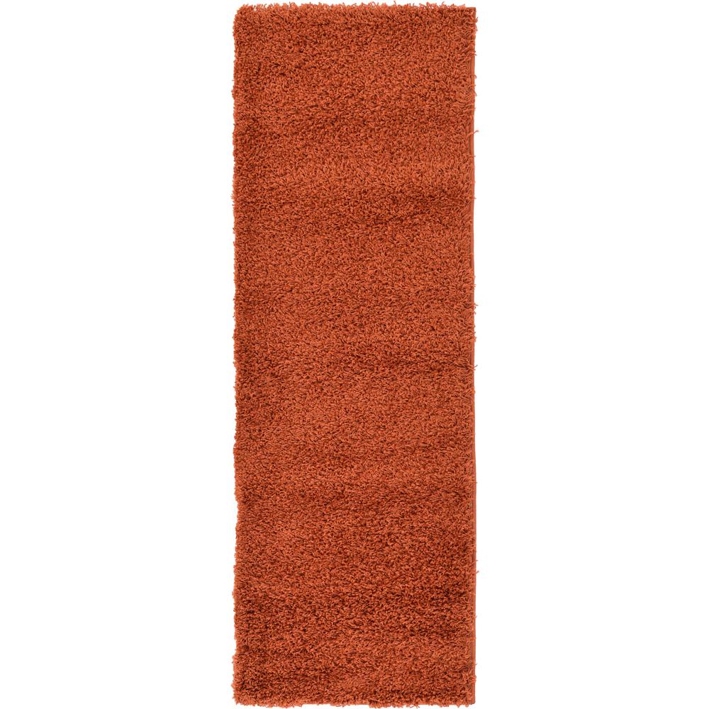 Solid Shag Rug, Terracotta (2' 2 x 6' 5). Picture 1