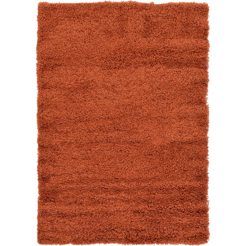 Solid Shag Rug, Terracotta (4' 0 x 6' 0). Picture 1