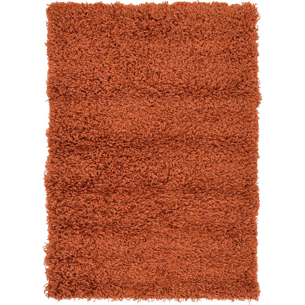 Solid Shag Rug, Terracotta (2' 2 x 3' 0). Picture 1
