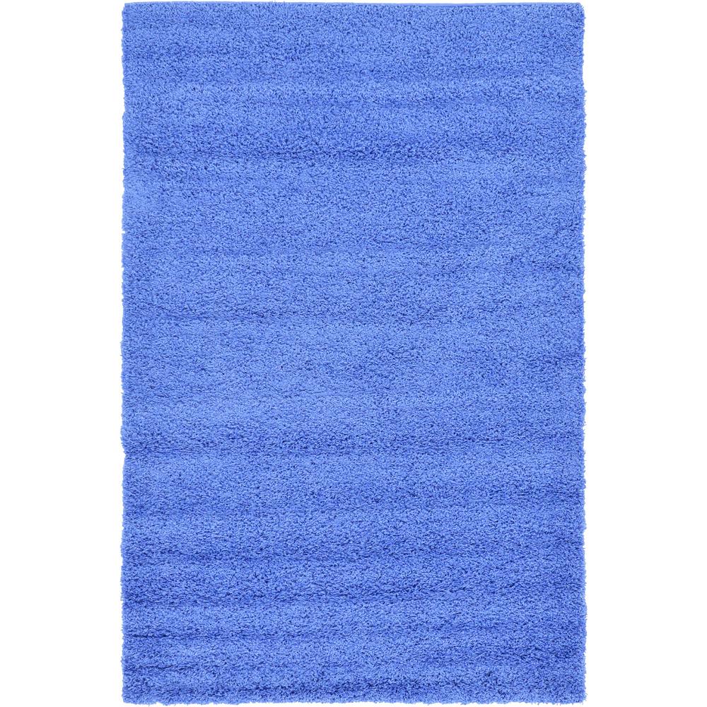 Solid Shag Rug, Periwinkle Blue (5' 0 x 8' 0). Picture 1