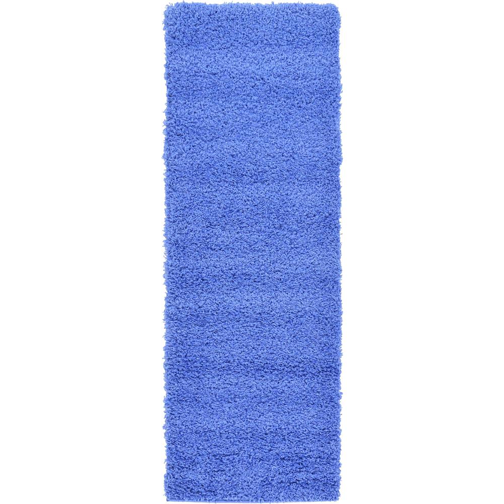 Solid Shag Rug, Periwinkle Blue (2' 2 x 6' 5). Picture 1