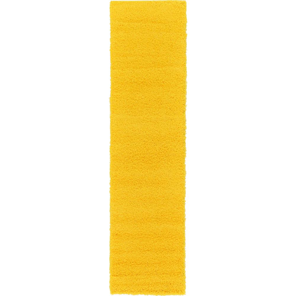 Solid Shag Rug, Tuscan Sun Yellow (2' 6 x 10' 0). Picture 1