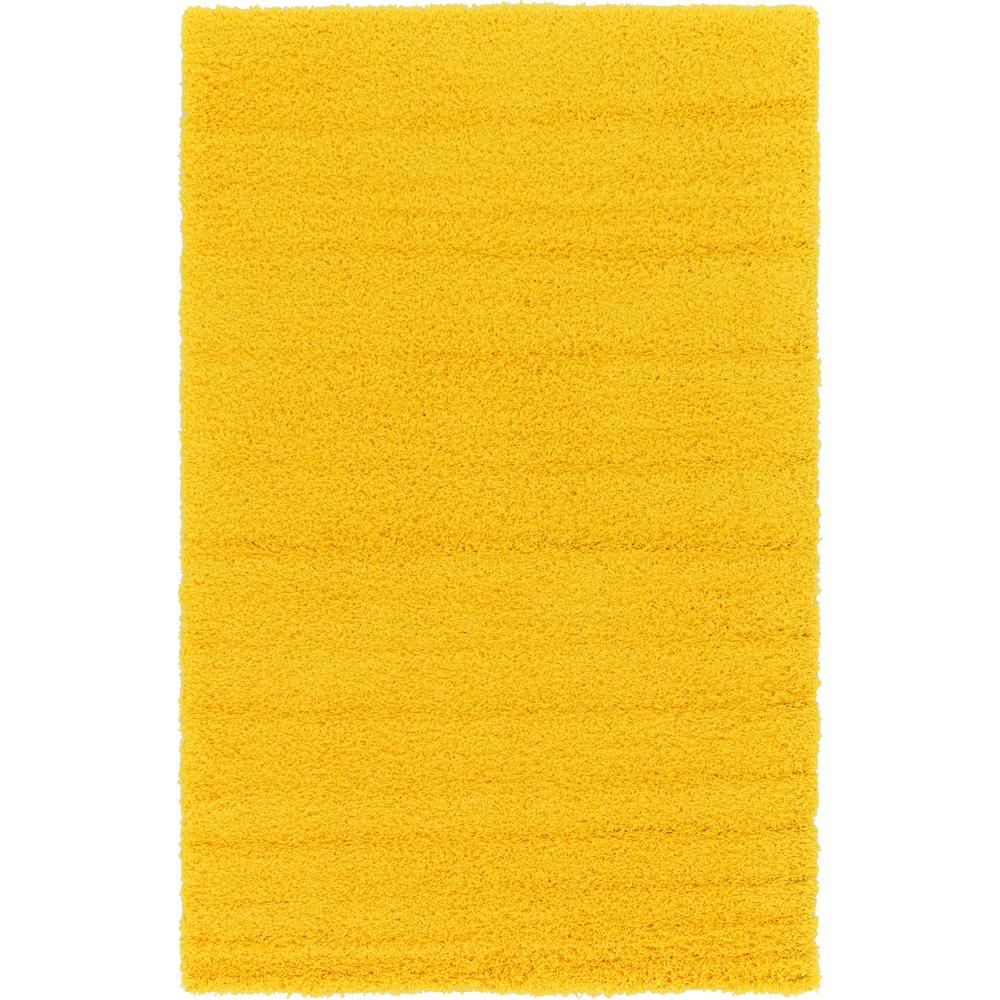 Solid Shag Rug, Tuscan Sun Yellow (5' 0 x 8' 0). Picture 1