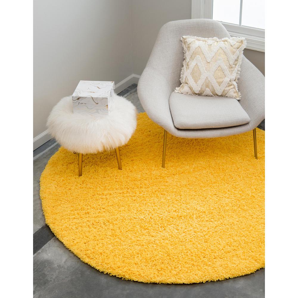 Solid Shag Rug, Tuscan Sun Yellow (6' 0 x 6' 0). Picture 2