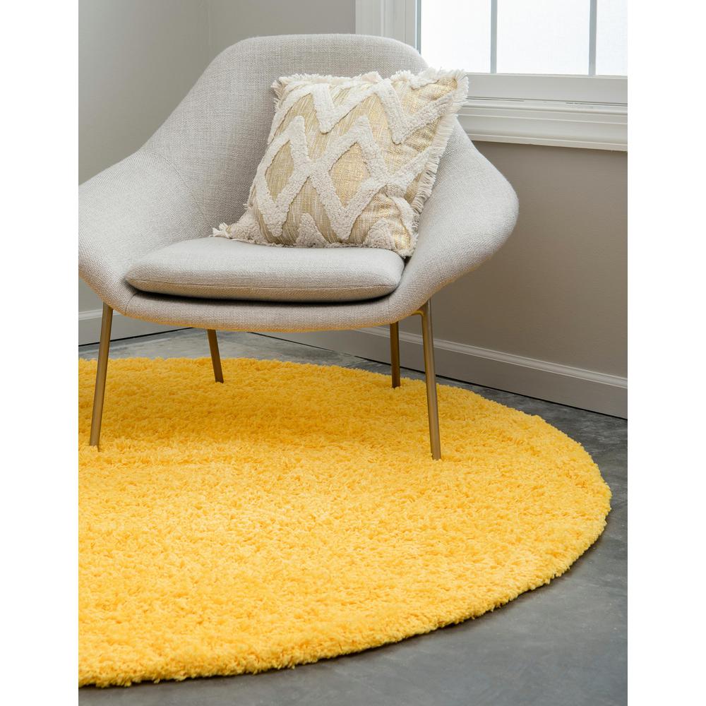 Solid Shag Rug, Tuscan Sun Yellow (6' 0 x 6' 0). Picture 4