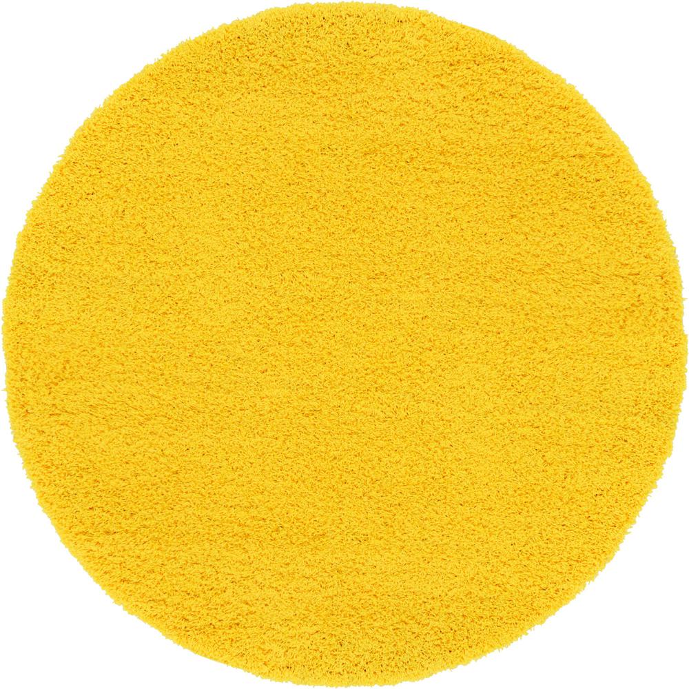 Solid Shag Rug, Tuscan Sun Yellow (6' 0 x 6' 0). Picture 1