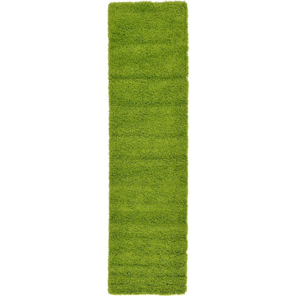 Solid Shag Rug, Grass Green (2' 6 x 10' 0). Picture 1