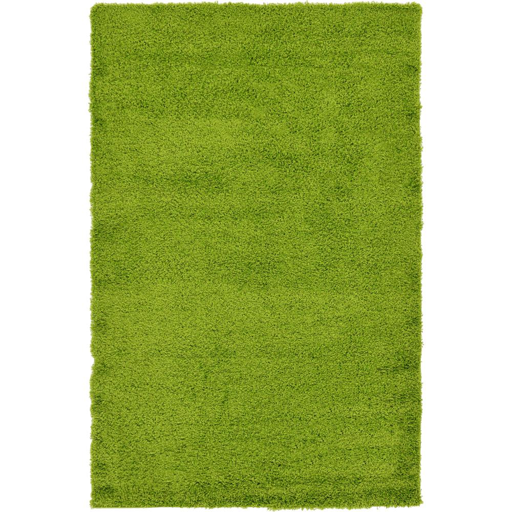 Solid Shag Rug, Grass Green (5' 0 x 8' 0). Picture 1
