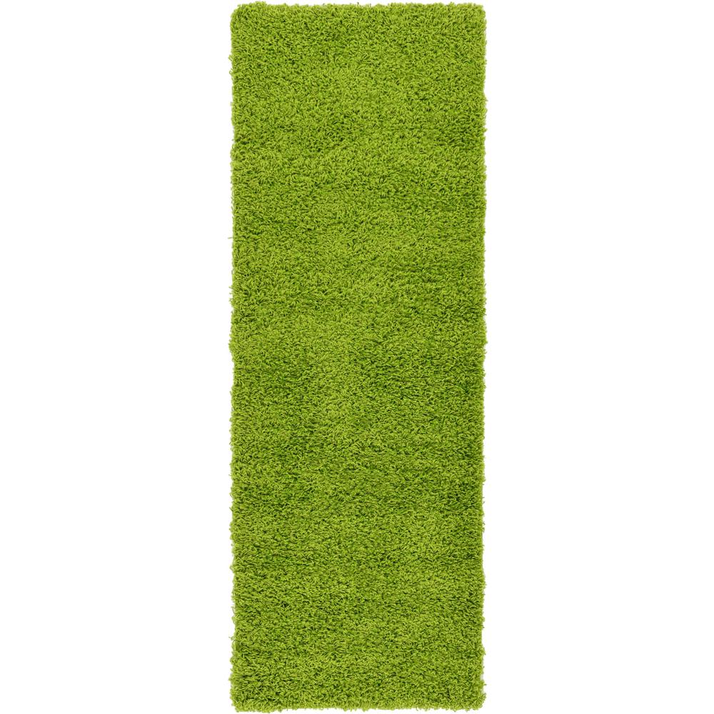 Solid Shag Rug, Grass Green (2' 2 x 6' 5). Picture 1