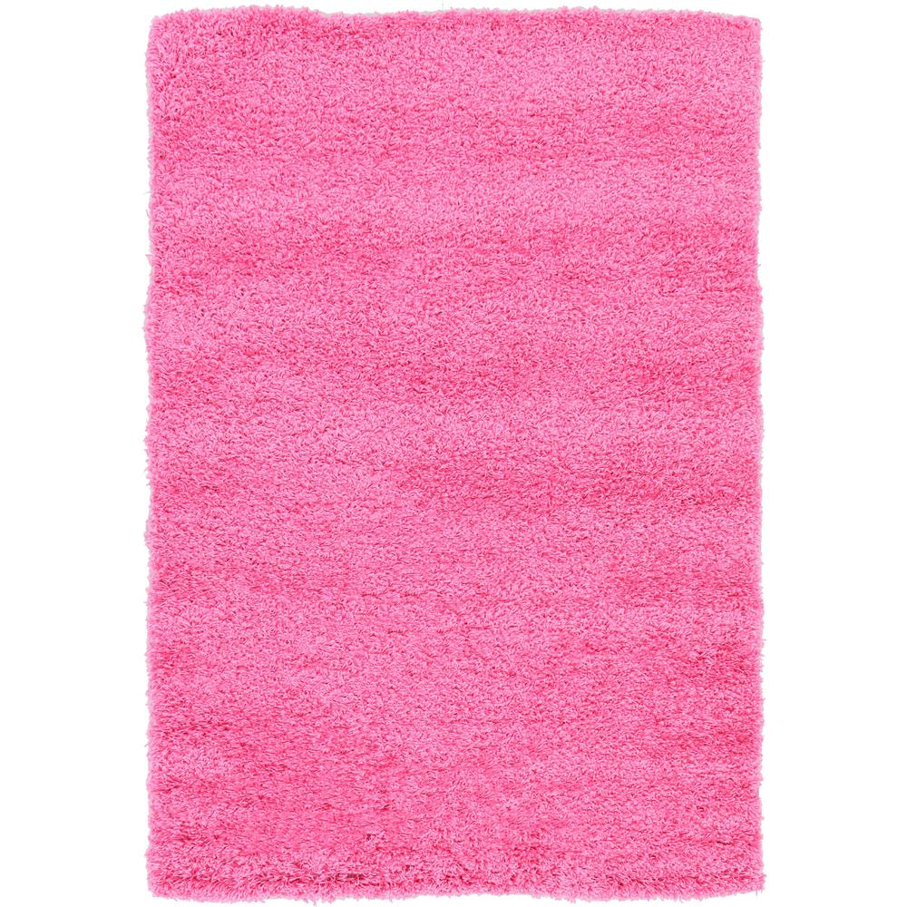 Solid Shag Rug, Bubblegum Pink (4' 0 x 6' 0). Picture 1