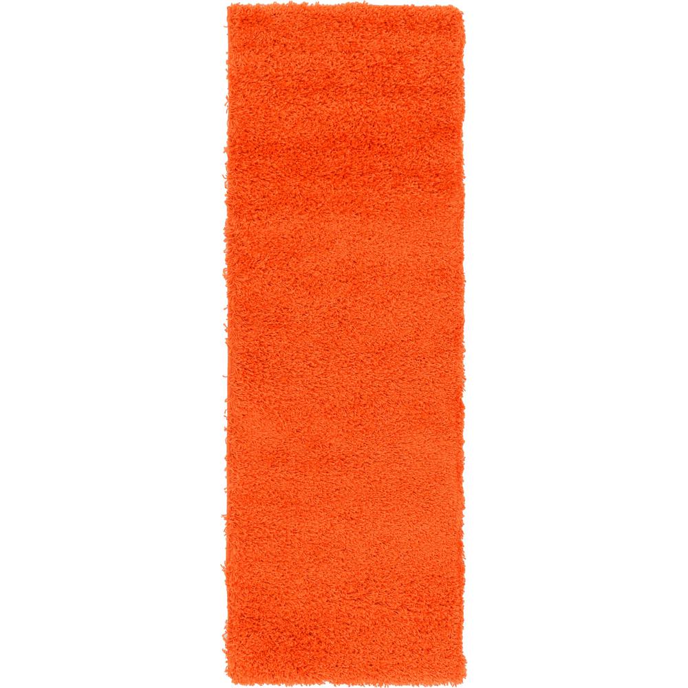 Solid Shag Rug, Tiger Orange (2' 2 x 6' 5). Picture 1