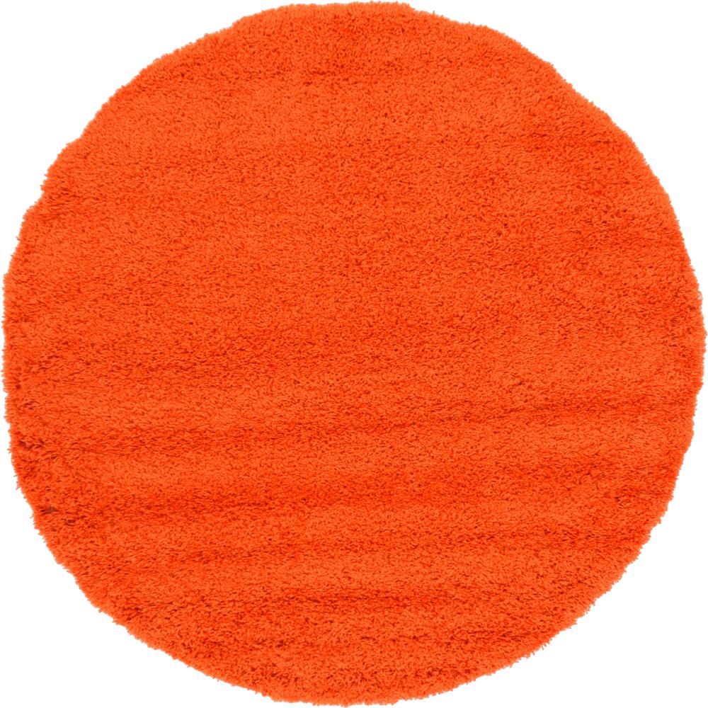 Solid Shag Rug, Tiger Orange (6' 0 x 6' 0). Picture 1