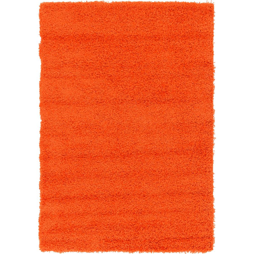 Solid Shag Rug, Tiger Orange (4' 0 x 6' 0). Picture 1