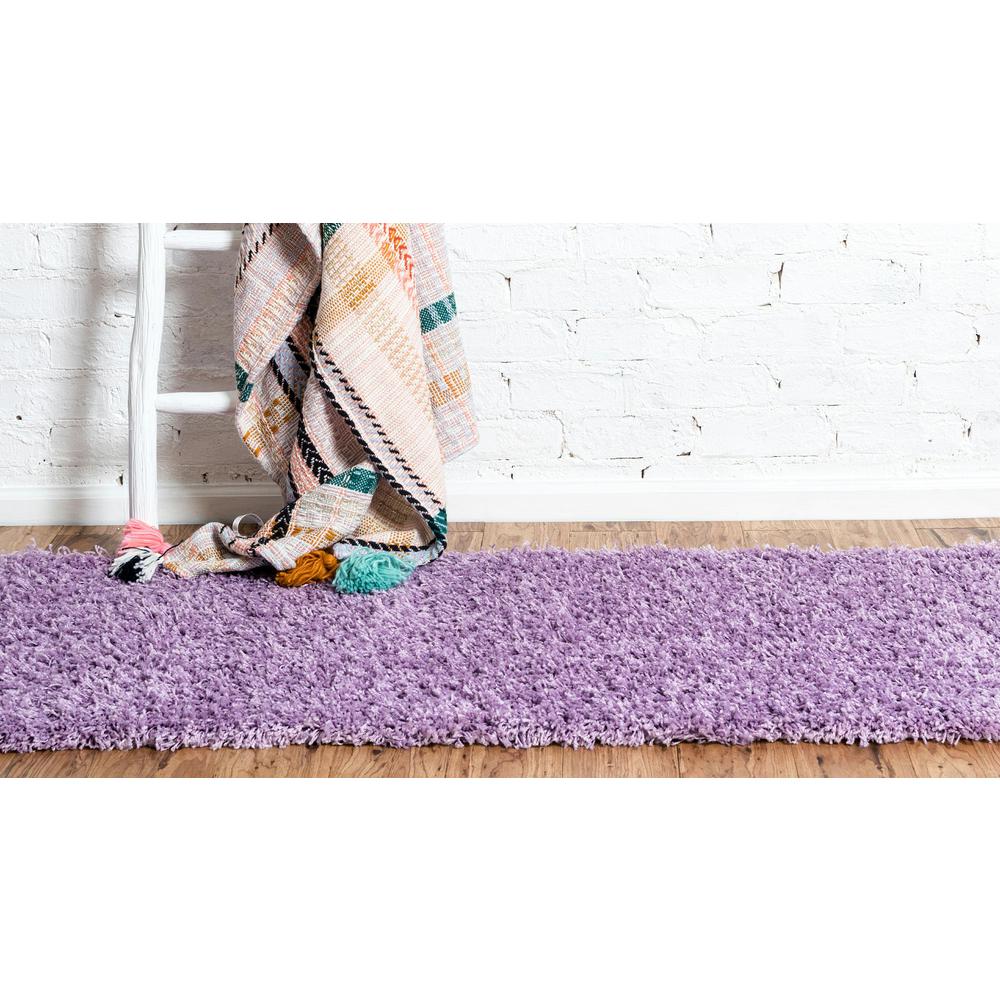 Solid Shag Rug, Lilac (2' 6 x 10' 0). Picture 4