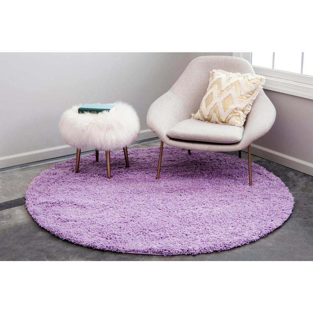 Solid Shag Rug, Lilac (6' 0 x 6' 0). Picture 3