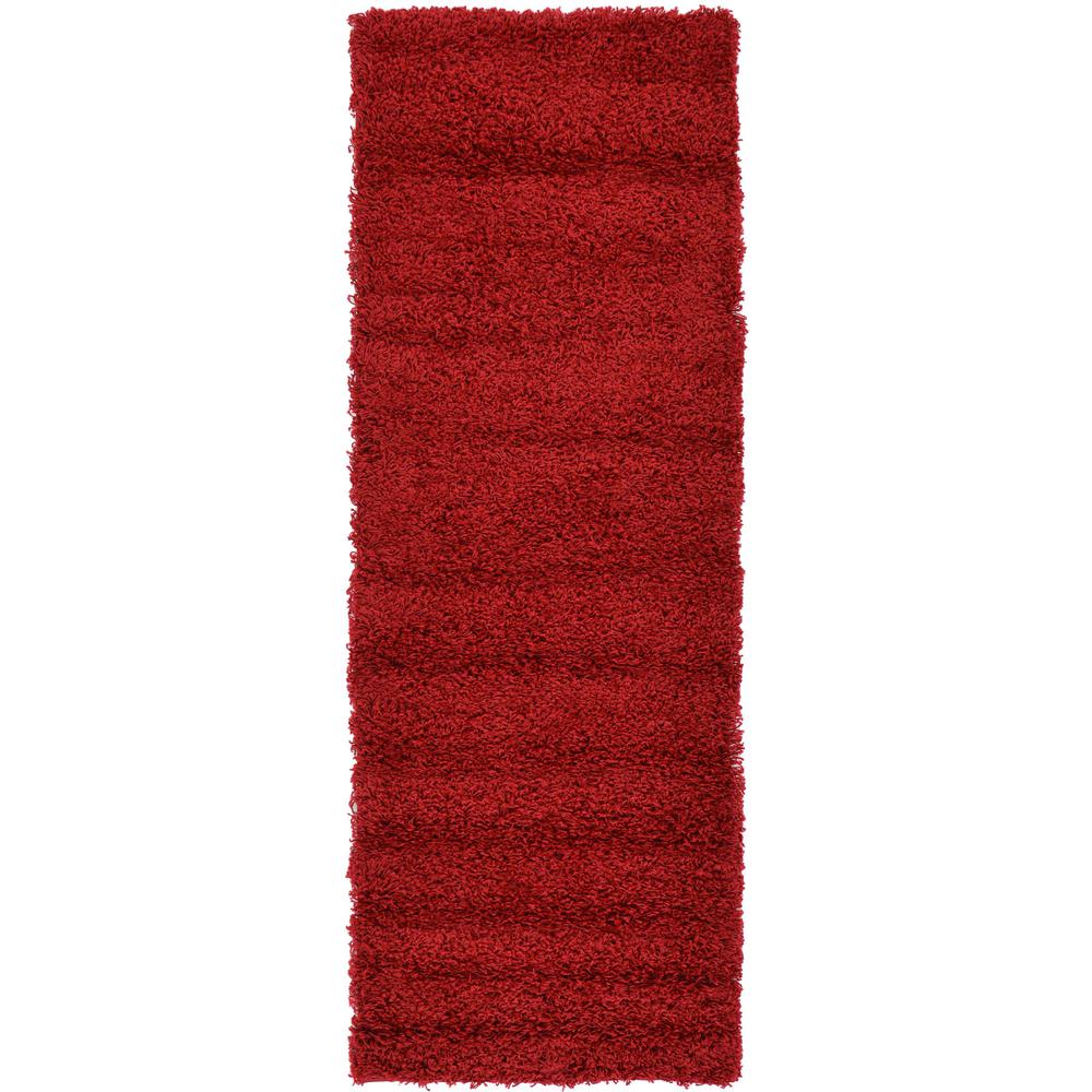 Solid Shag Rug, Cherry Red (2' 2 x 6' 5). Picture 1
