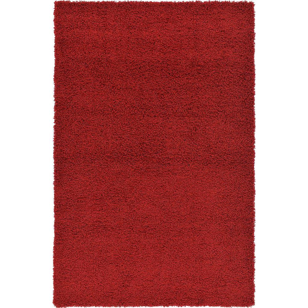 Solid Shag Rug, Cherry Red (4' 0 x 6' 0). The main picture.