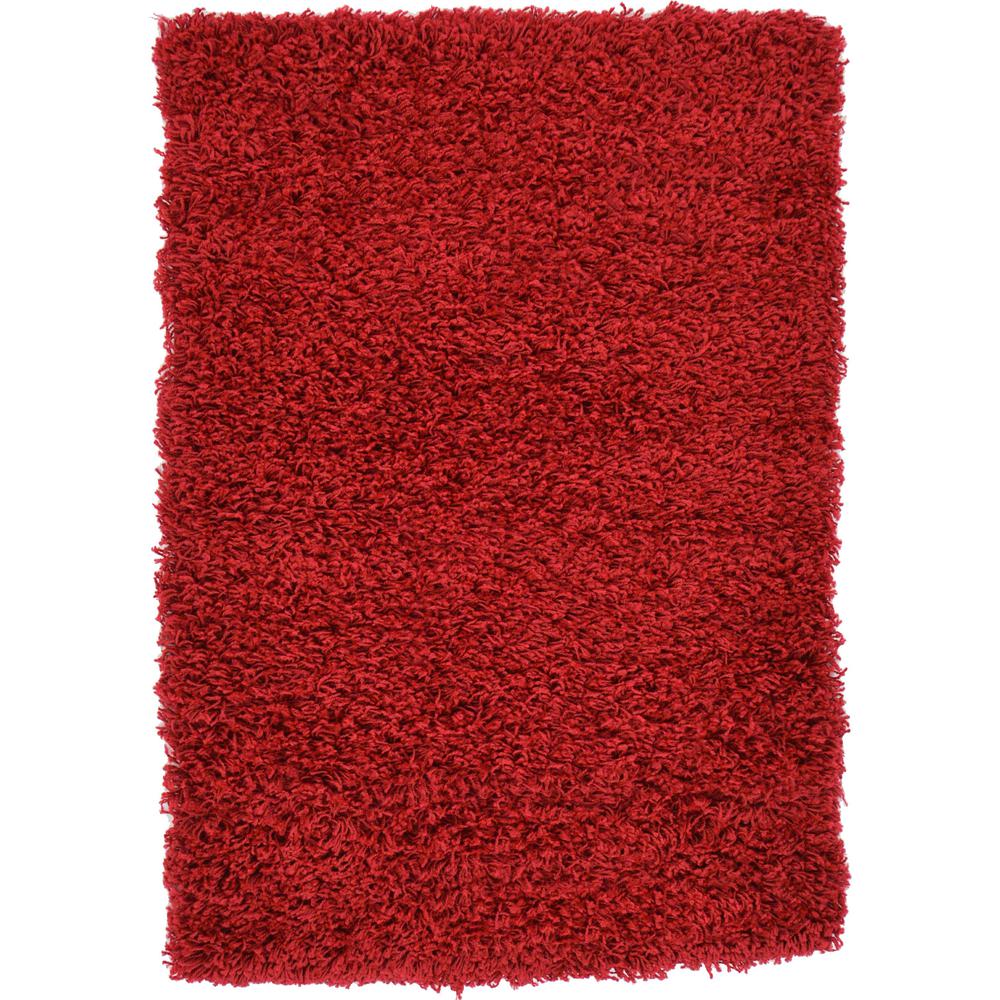 Solid Shag Rug, Cherry Red (2' 2 x 3' 0). Picture 1