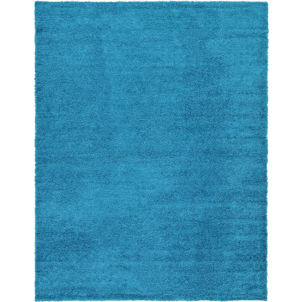 Solid Shag Rug, Turquoise (10' 0 x 13' 0). Picture 1