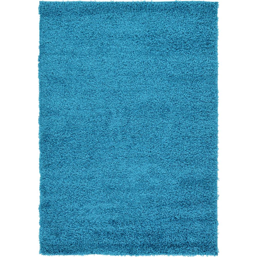 Solid Shag Rug, Turquoise (4' 0 x 6' 0). Picture 1