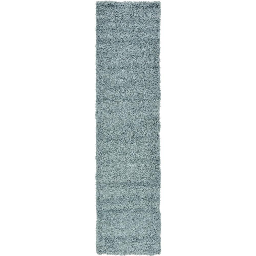 Solid Shag Rug, Slate Blue (2' 6 x 10' 0). Picture 1