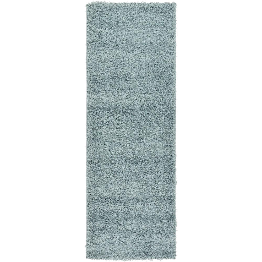Solid Shag Rug, Slate Blue (2' 2 x 6' 5). The main picture.