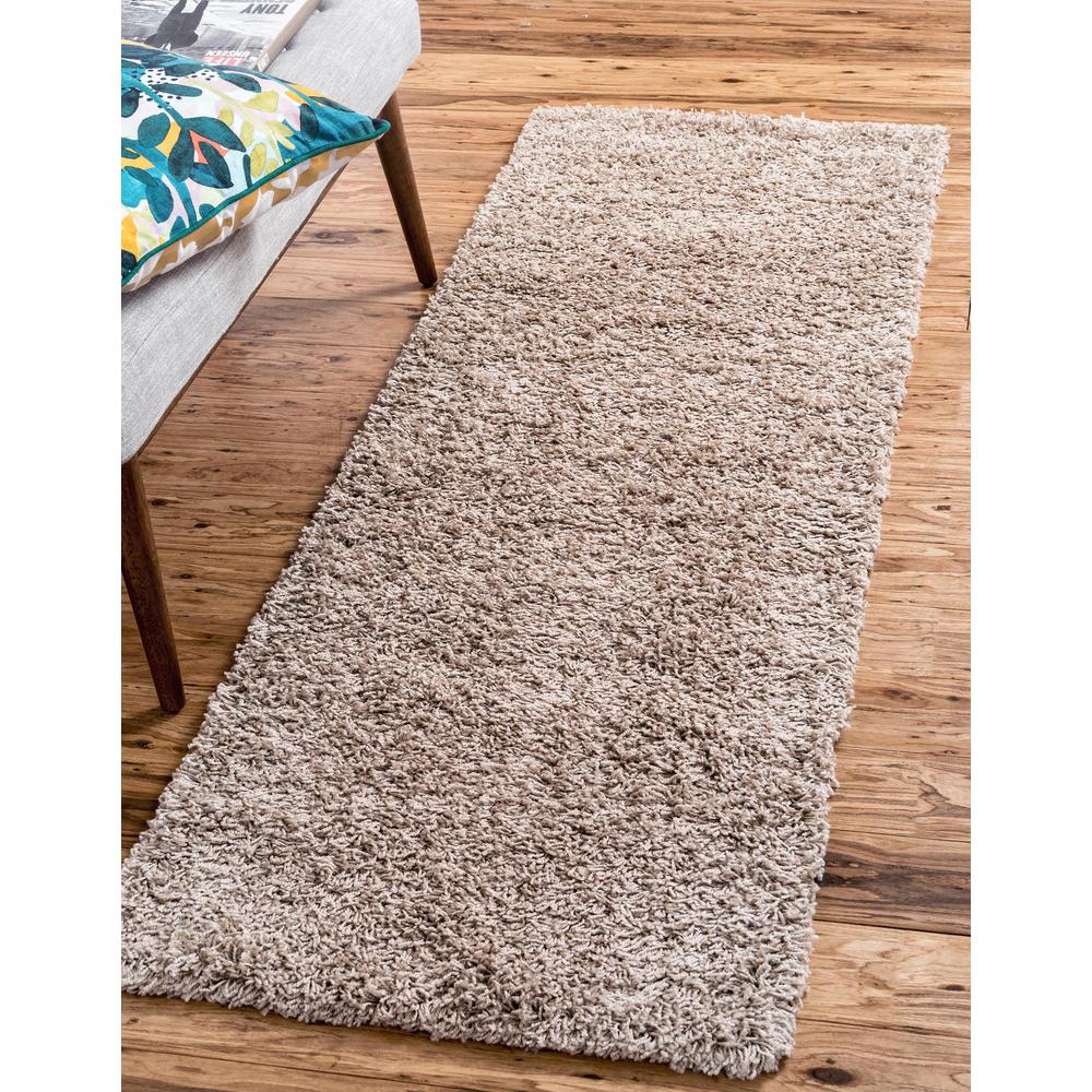 Solid Shag Rug, Taupe (2' 6 x 10' 0). Picture 2