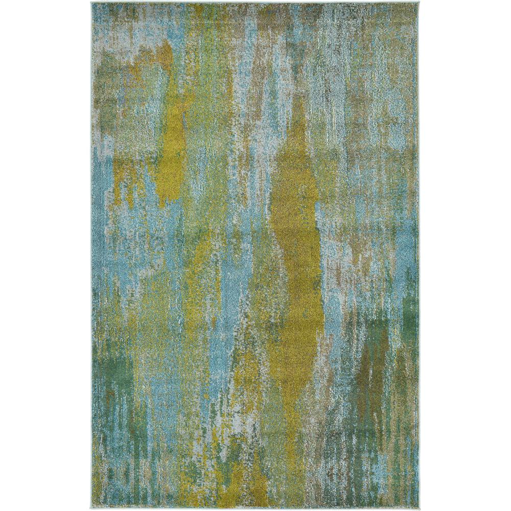 Lilly Jardin Rug, Turquoise (5' 0 x 8' 0). Picture 1