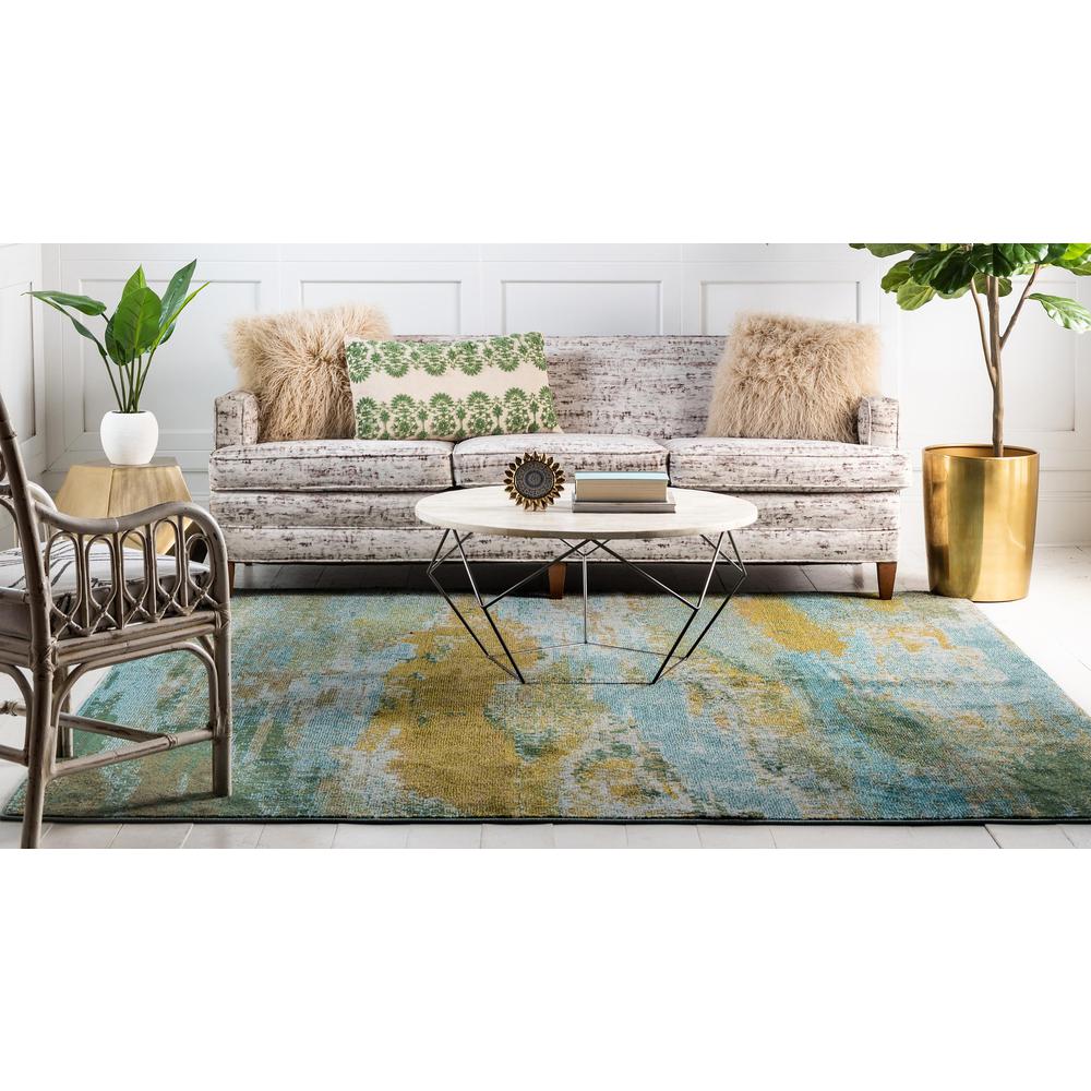 Lilly Jardin Rug, Turquoise (8' 0 x 8' 0). Picture 4