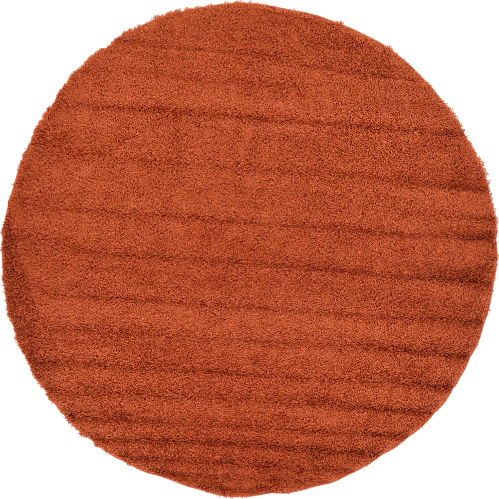 Solid Shag Rug, Terracotta (8' 2 x 8' 2). Picture 1