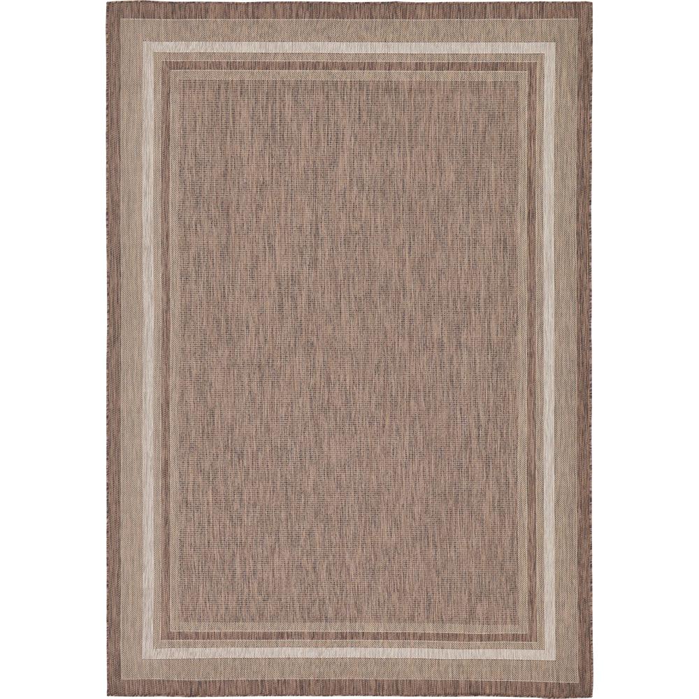 Outdoor Soft Border Rug, Brown (8' 0 x 11' 4). Picture 1