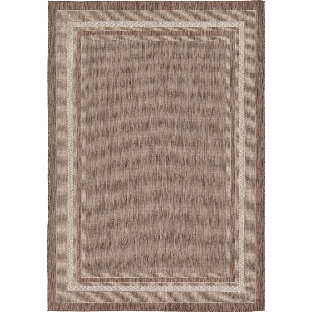 Outdoor Soft Border Rug, Brown (7' 0 x 10' 0). Picture 1