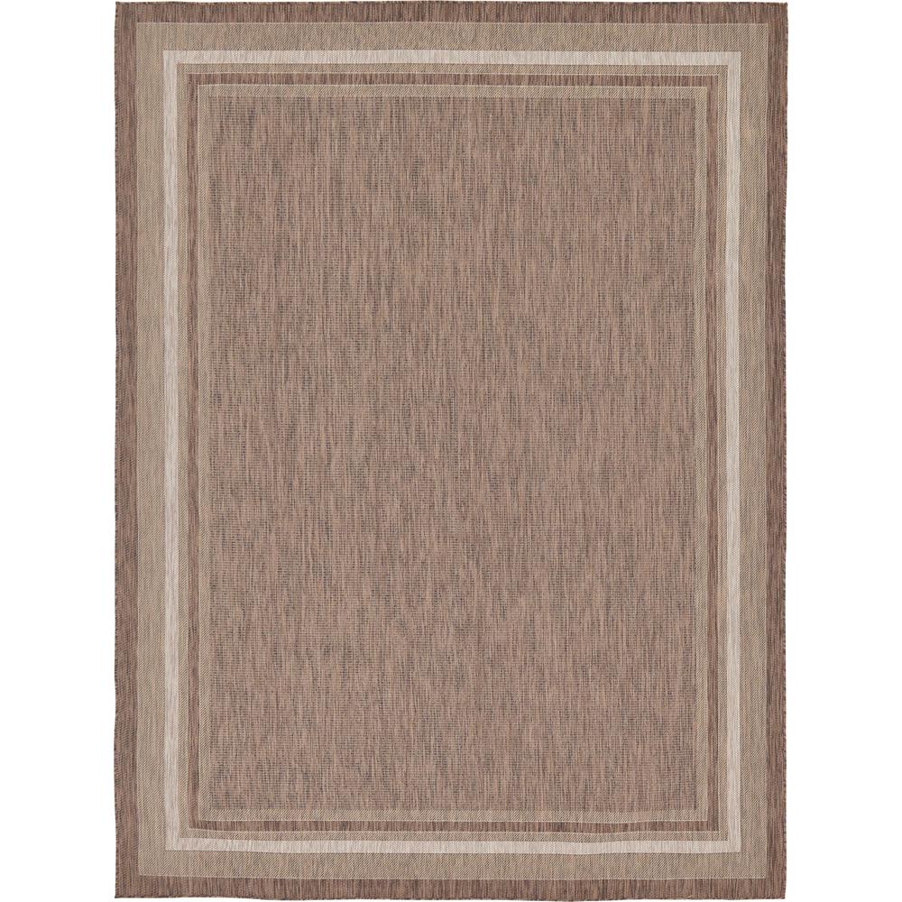 Outdoor Soft Border Rug, Brown (9' 0 x 12' 0). Picture 1